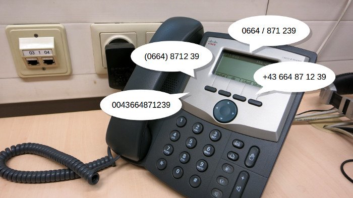 diverse Telefonnummern über einem Telefonapparat